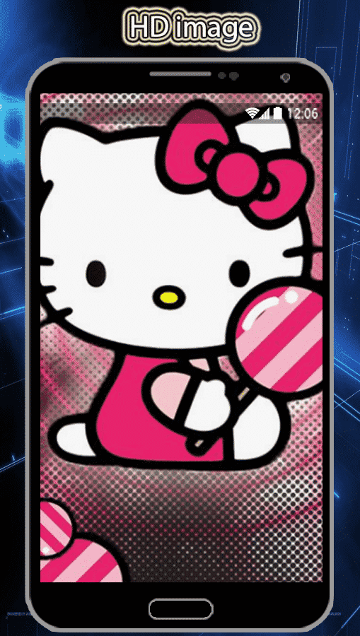 Wallpaper Hello Kitty Iphone Black Pink Biru 3g Hd