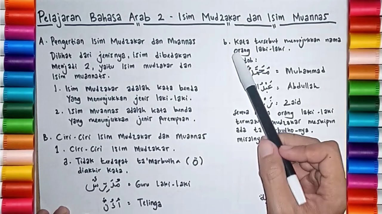 Isim Mudzakkar, Memahami Bentuk Kata Laki Laki dalam Tata Bahasa Arab